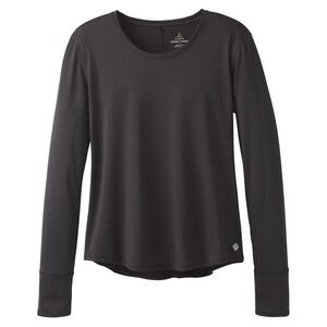 Prana Revere Black long Sleeve Crewneck Quick Dry Tee